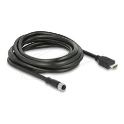 Delock - Kabel adaptéru - 17 pin M12 se zdírkami (female) do HDMI s piny (male) - 3 m - odstínený - cerná - 1080p podpora 60 Hz