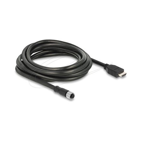 Delock - Kabel adaptéru - 17 pin M12 se zdírkami (female) do HDMI s piny (male) - 3 m - odstínený - cerná - 1080p podpora 60 Hz