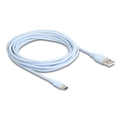 Delock - USB kabel - USB (M) do 24 pin USB-C (M) - USB 2.0 - 3 A - 4 m - modrá