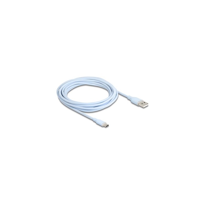 Delock - USB kabel - USB (M) do 24 pin USB-C (M) - USB 2.0 - 3 A - 4 m - modrá