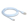 Delock - USB kabel - USB (M) do 24 pin USB-C (M) - USB 2.0 - 3 A - 2.5 m - modrá