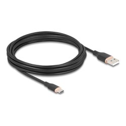 Delock - USB kabel - USB (M) do 24 pin USB-C (M) - USB 2.0 - 3 A - 4 m - cerná