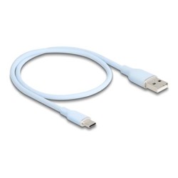 Delock - USB kabel - USB (M) do 24 pin USB-C (M) - USB 2.0 - 3 A - 50 cm - modrá