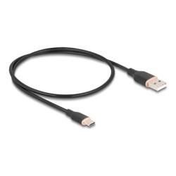Delock - USB kabel - USB (M) do 24 pin USB-C (M) - USB 2.0 - 3 A - 50 cm - cerná