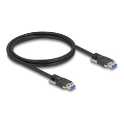 Delock - Kabel USB - USB typ A (M) do USB typ A (M) - 1 m - krídlové šrouby, up to 5 Gbps data transfer rate - cerná