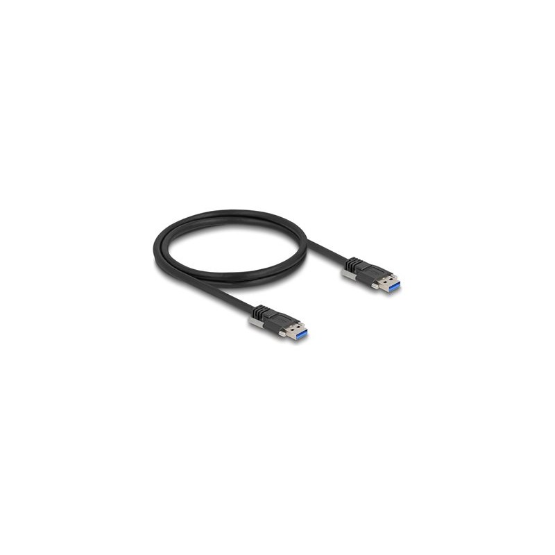Delock - Kabel USB - USB typ A (M) do USB typ A (M) - 1 m - krídlové šrouby, up to 5 Gbps data transfer rate - cerná