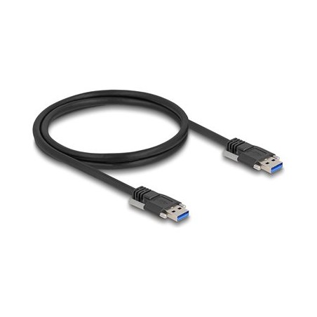 Delock - Kabel USB - USB typ A (M) do USB typ A (M) - 1 m - krídlové šrouby, up to 5 Gbps data transfer rate - cerná