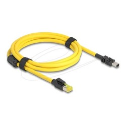 Delock - Sítový kabel - RJ-45 (M) do 8pinový mini I/O typ 2 (M) d-shape - 2 m - 6.5 mm - odstínený - CAT 6 - žlutá