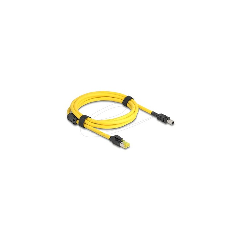 Delock - Sítový kabel - RJ-45 (M) do 8pinový mini I/O typ 2 (M) d-shape - 2 m - 6.5 mm - odstínený - CAT 6 - žlutá