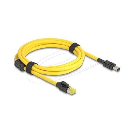 Delock - Sítový kabel - RJ-45 (M) do 8pinový mini I/O typ 2 (M) d-shape - 2 m - 6.5 mm - odstínený - CAT 6 - žlutá