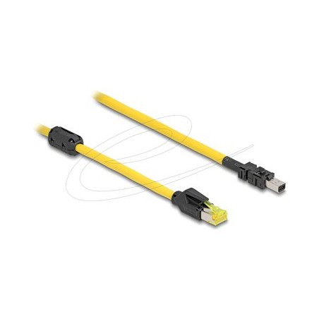 Delock - Sítový kabel - RJ-45 (M) do 8pinový mini I/O typ 2 (M) d-shape - 1 m - 6.5 mm - odstínený - CAT 6 - žlutá