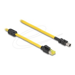 Delock - Sítový kabel - 8pinový mini I/O typ 2 d-shape do RJ-45 (M) - 3 m - 6.5 mm - CAT 6 - žlutá
