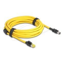 Delock - Sítový kabel - RJ-45 (M) do 8pinový mini I/O typ 2 (M) d-shape - 5 m - 6.5 mm - odstínený - CAT 6 - žlutá