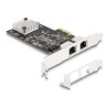 Delock - Sítový adaptér - PCIe 3.0 x2 nízký profil - 10M/100M/1G/2.5G/5 Gigabit Ethernet x 2