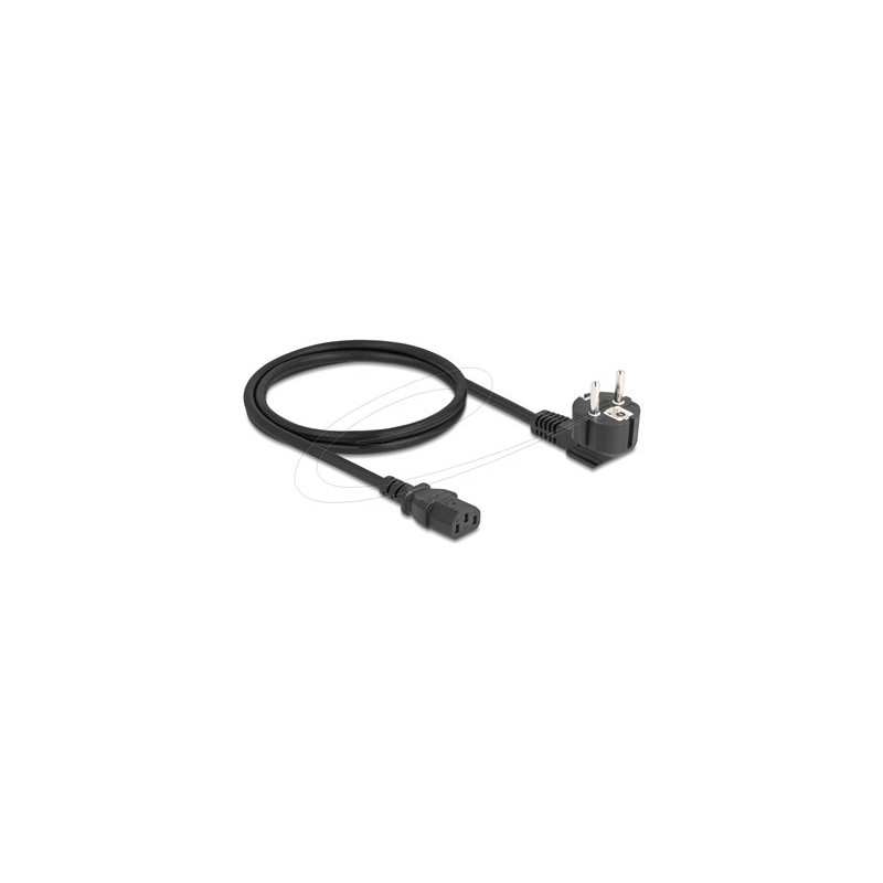 Delock - Elektrický kabel - power CEE 7/7 pravoúhlý do power IEC 60320 C13 - 250 V - 6 A - 1 m - cerná