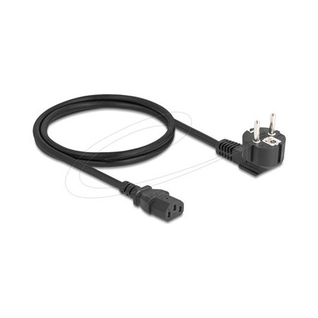 Delock - Elektrický kabel - power CEE 7/7 pravoúhlý do power IEC 60320 C13 - 250 V - 6 A - 1 m - cerná