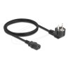 Delock - Elektrický kabel - power CEE 7/7 pravoúhlý do power IEC 60320 C13 - 250 V - 6 A - 1 m - cerná