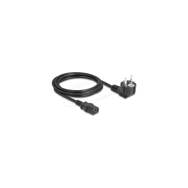 Delock - Elektrický kabel - power CEE 7/7 pravoúhlý do power IEC 60320 C13 - 250 V - 6 A - 2 m - cerná