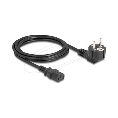 Delock - Elektrický kabel - power CEE 7/7 pravoúhlý do power IEC 60320 C13 - 250 V - 6 A - 2 m - cerná