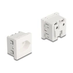 Delock - Easy 45 - výstupní zásuvka - uzemnená, 45 x 45 mm - 2P - Typ 13 - s klapkami - 1 napájecí zásuvka - 10 A - AC 250 V