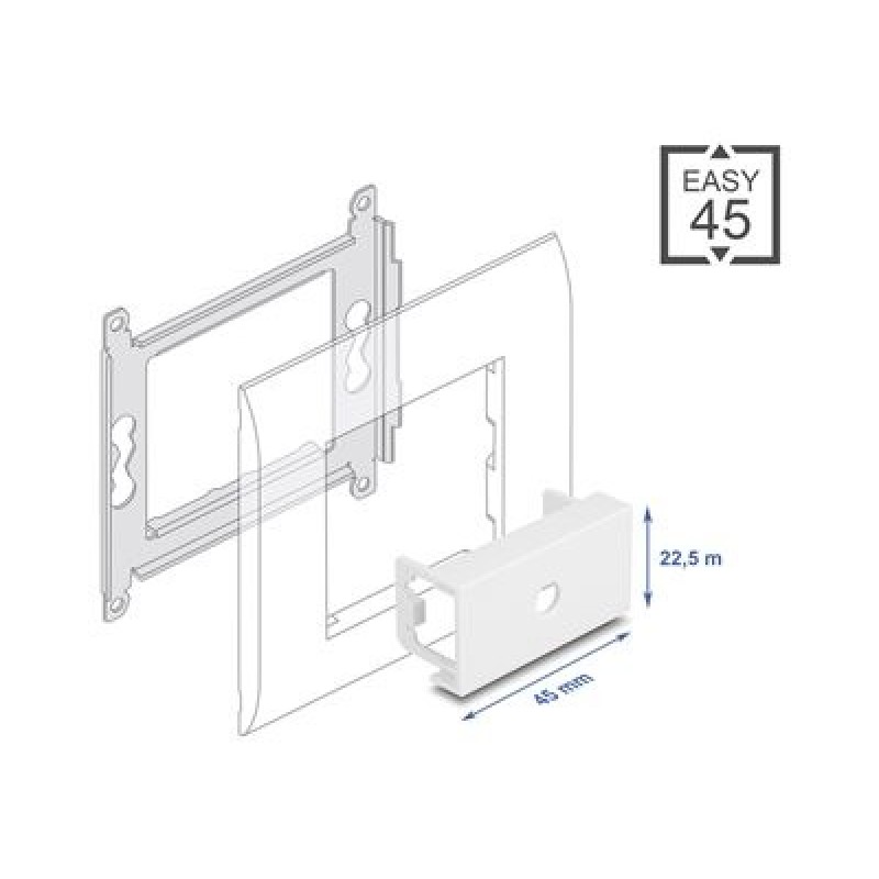 Delock - Easy 45 - zacvakávací modul - 1 modul - bílá, RAL 9003 81430