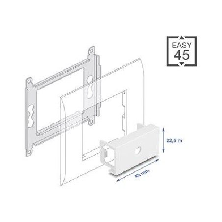 Delock - Easy 45 - zacvakávací modul - 1 modul - bílá, RAL 9003 81430