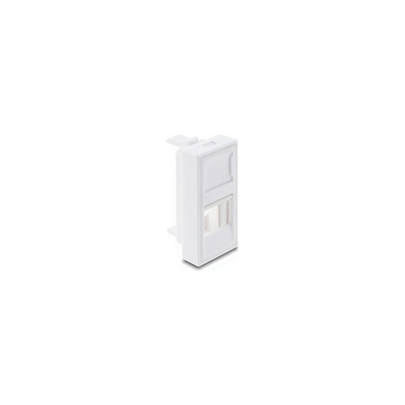 Delock - Easy 45 - zacvakávací modul - kryt, port s prachovým víckem, 22,5 x 45 mm - s popisovacím oknem - 2 oddíly - 2 moduly