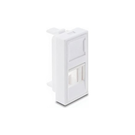 Delock - Easy 45 - zacvakávací modul - kryt, port s prachovým víckem, 22,5 x 45 mm - s popisovacím oknem - 2 oddíly - 2 moduly