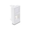 Delock - Easy 45 - zacvakávací modul - kryt, port s prachovým víckem, 22,5 x 45 mm - s popisovacím oknem - 2 oddíly - 2 moduly