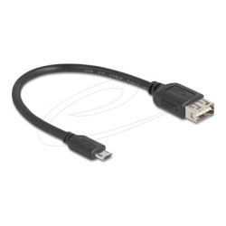 Delock - Kabel USB - Micro USB typ B (M) reverzní do USB (F) reverzní - USB 2.0 - 20 cm - snadný USB - cerná