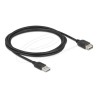 Delock - Prodlužovací šnura USB - USB (M) reverzní do USB (F) reverzní - USB 2.0 - 2 m - snadný USB - cerná