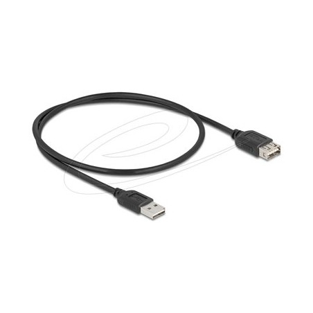 Delock - Prodlužovací šnura USB - USB (M) reverzní do USB (F) reverzní - USB 2.0 - 50 cm - snadný USB - cerná