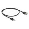 Delock - Prodlužovací šnura USB - USB (M) reverzní do USB (F) reverzní - USB 2.0 - 50 cm - snadný USB - cerná