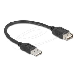 Delock - Prodlužovací šnura USB - USB (M) reverzní do USB (F) reverzní - USB 2.0 - 20 cm - snadný USB - cerná