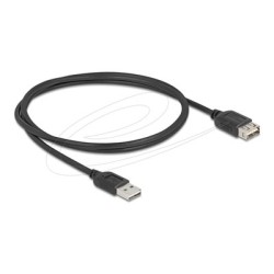 Delock - Prodlužovací šnura USB - USB (M) reverzní do USB (F) reverzní - USB 2.0 - 1 m - snadný USB - cerná