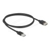 Delock - Prodlužovací šnura USB - USB (M) reverzní do USB (F) reverzní - USB 2.0 - 1 m - snadný USB - cerná