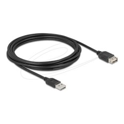 Delock - Prodlužovací šnura USB - USB (M) reverzní do USB (F) reverzní - USB 2.0 - 3 m - snadný USB - cerná