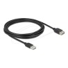 Delock - Prodlužovací šnura USB - USB (M) reverzní do USB (F) reverzní - USB 2.0 - 3 m - snadný USB - cerná