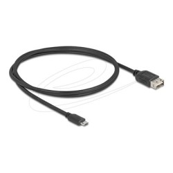 Delock - Kabel USB - Micro USB typ B (M) reverzní do USB (F) reverzní - USB 2.0 - 1 m - snadný USB - cerná