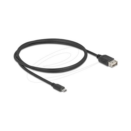 Delock - Kabel USB - Micro USB typ B (M) reverzní do USB (F) reverzní - USB 2.0 - 1 m - snadný USB - cerná
