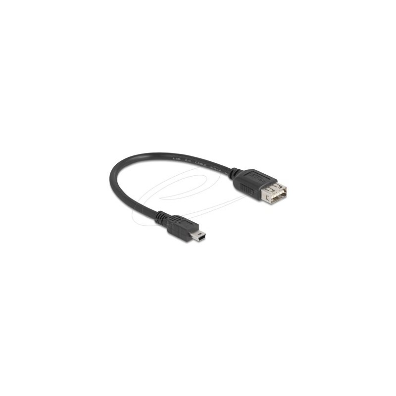 Delock - Kabel USB - mini-USB typ B (M) do USB (F) reverzní - USB 2.0 - 20 cm - snadný USB - cerná