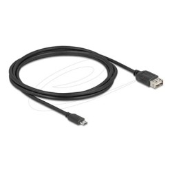 Delock - Kabel USB - Micro USB typ B (M) reverzní do USB (F) reverzní - USB 2.0 - 2 m - snadný USB - cerná