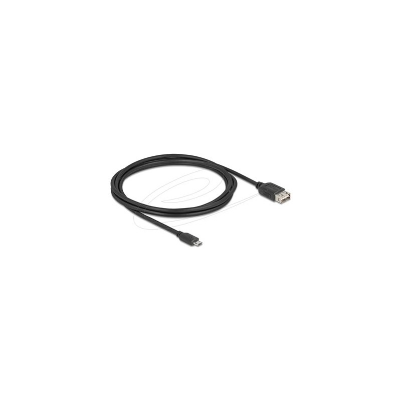 Delock - Kabel USB - Micro USB typ B (M) reverzní do USB (F) reverzní - USB 2.0 - 2 m - snadný USB - cerná