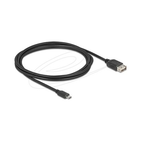 Delock - Kabel USB - Micro USB typ B (M) reverzní do USB (F) reverzní - USB 2.0 - 2 m - snadný USB - cerná