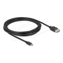 Delock - Kabel USB - Micro USB typ B (M) reverzní do USB (F) reverzní - USB 2.0 - 3 m - snadný USB - cerná