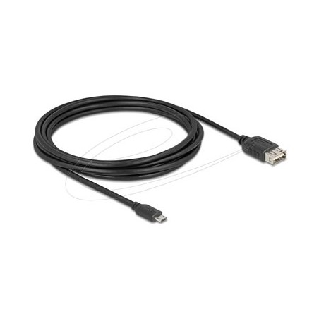 Delock - Kabel USB - Micro USB typ B (M) reverzní do USB (F) reverzní - USB 2.0 - 3 m - snadný USB - cerná
