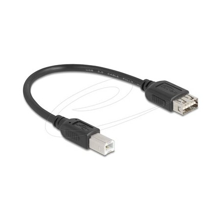 Delock - Kabel USB - USB typ B (M) do USB (F) reverzní - USB 2.0 - 20 cm - snadný USB - cerná