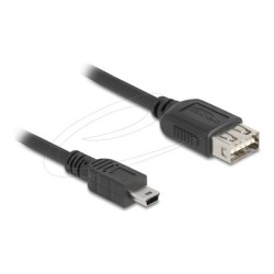 Delock - Kabel USB - mini-USB Type B (M) do USB (F) reverzní - USB 2.0 - 2 m - snadný USB - cerná