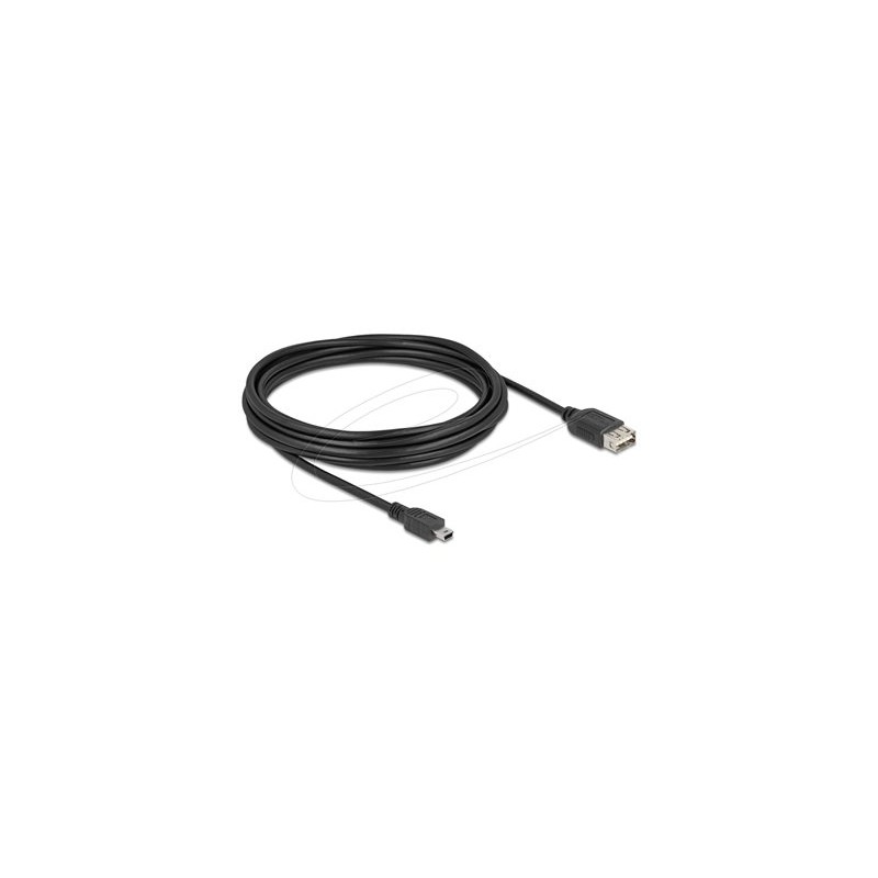 Delock - Kabel USB - mini-USB typ B (M) do USB (F) reverzní - USB 2.0 - 5 m - snadný USB - cerná