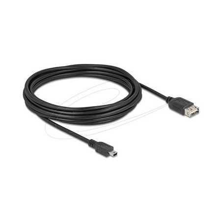 Delock - Kabel USB - mini-USB typ B (M) do USB (F) reverzní - USB 2.0 - 5 m - snadný USB - cerná